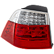 Driver Side, Outer Tail Light, with Bulb, Halogen, Clear and Red Lens, Base Model, Wagon
