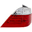Driver Side, Outer Tail Light, with Bulb, Halogen, Clear and Red Lens, Base Model, Wagon