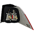 Driver Side, Outer Tail Light, with Bulb, Halogen, Clear and Red Lens, Base Model, Wagon
