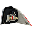 Driver Side, Outer Tail Light, with Bulb, Halogen, Clear and Red Lens, Base Model, Wagon