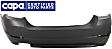 Rear Primed Bumper Cover, Base Model, Sedan, For Models Without M Package and Park Distance Control, CAPA Certified