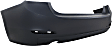 Rear Primed Bumper Cover, Base Model, Sedan, Standard Type, For Models Without M Package, Without Park Distance Control, CAPA Certified