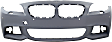 2011-2013 BMW 550i xDrive - Front Primed Bumper Cover, Base Model, Sedan, With Park Distance Sensor and Side View Camera Holes, For Models With M Aero Sport Package