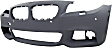 2011-2013 BMW 550i xDrive - Front Primed Bumper Cover, Base Model, Sedan, With Park Distance Sensor and Side View Camera Holes, For Models With M Aero Sport Package
