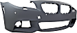 2011-2013 BMW 550i xDrive - Front Primed Bumper Cover, Base Model, Sedan, With Park Distance Sensor and Side View Camera Holes, For Models With M Aero Sport Package