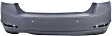 Rear Primed Bumper Cover, Base Model, With Parking Aid Sensor Holes, Without M Sport Line and Molding Holes, Sedan