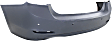 Rear Primed Bumper Cover, Base Model, With Parking Aid Sensor Holes, Without M Sport Line and Molding Holes, Sedan