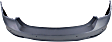 Rear Primed Bumper Cover, Base Model, With Parking Aid Sensor Holes, Without M Sport Line and Molding Holes, Sedan