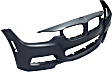 Replacement® 2013-2015 BMW 335i - Front Primed Bumper Cover, Sedan/Wagon, For Models With M Sport Package, Without Park Distance Control Sensor Holes and Headlight Washer Holes REPBM010301P