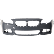 Front Primed Bumper Cover, Base Model, Sedan, Without Park Distance Sensor and Side View Camera Holes, For Models With M Aero Sport Package
