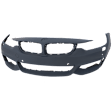Front Primed Bumper Cover, Base Model, With M Sport Line, With Park Distance Control, With Headlight Washer Holes, With Fog Light Holes, CAPA Certified