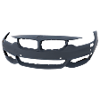 Front Primed Bumper Cover, Base Model, With M Sport Line, With Park Distance Control, With Headlight Washer Holes, With Fog Light Holes, CAPA Certified