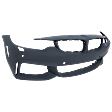 Front Primed Bumper Cover, Base Model, With M Sport Line, With Park Distance Control, With Headlight Washer Holes, With Fog Light Holes, CAPA Certified