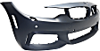 Front Primed Bumper Cover, Base Model, With M Sport Line Package, With Park Distance Control, Washer Holes and Fog Light Holes, CAPA Certified