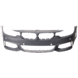 2015 BMW 428i - Front Primed Bumper Cover, For Models With M Sport Package, Park Assist System and Park Distance Control Sensor Holes, Without Side View Camera and Headlight Washer Holes