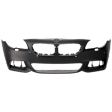 Front Primed Bumper Cover, Base Model, Sedan, For Models With M Package, With Fog Light Holes, With Parking Aid Sensor Holes, With Side View Cam