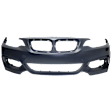 Front Primed Bumper Cover, Base Model, Coupe (M235I)/Convertible, For Models With Sport Package, With Headlight Washer Holes, With Park Distance Control Sensor Holes, CAPA CERTIFIED
