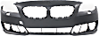 Front Primed Bumper Cover, Base Model, Sedan, For Models Without M Package, With Fog Light Holes, Without Parking Aid Sensor Holes, CAPA Certified
