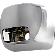 Front, Driver Side Bumper End, Chrome Plastic