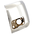 Front, Driver Side Bumper End, Chrome Plastic