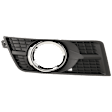 Front, Passenger Side Fog Light Trim, Black and Chrome