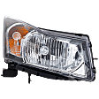 Passenger Side Headlight, with Bulb, Halogen, with Chrome Ring Bezel On Turn Signal Bulb Shield