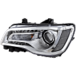 Driver Side Headlight, with Bulb, Halogen, Sedan, Clear Lens, Chrome Interior