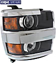Passenger Side Headlight, with Bulb, Halogen, Clear Lens, CAPA Certified