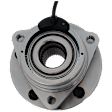 Front, Driver or Passenger Side Wheel Hub, 5 Lugs, With Bearing, With Sensor
