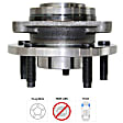 Front, Driver or Passenger Side Wheel Hub, 5 Lugs, With Bearing