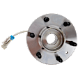 Rear, Driver or Passenger Side Wheel Hub, With Bearing, With Sensor, 6 x 4.5 in. Bolt Pattern
