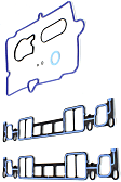 Intake Manifold Gasket, Includes Lower Set, Upper Set, Central Port Injection
