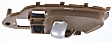 Front or Rear, Passenger Side Interior Door Handle, Beige Bezel with Chrome Lever, With Door Lock Button