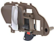 Front or Rear, Driver Side Interior Door Handle, Beige Bezel with Chrome Lever, With Door Lock Button