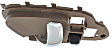 Front or Rear, Driver Side Interior Door Handle, Beige Bezel with Chrome Lever, With Door Lock Button