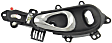 Front, Passenger Side Chrome Lever with Black Bezel Interior Door Handle, With Door Lock Hole