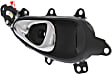Front, Passenger Side Chrome Lever with Black Bezel Interior Door Handle, With Door Lock Hole