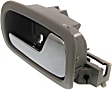 Front, Passenger Side Gray bezel with chrome lever Interior Door Handle