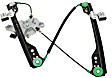 Front, Passenger Side Window Regulator, Power, With One Touch Feature, 6-Prong Connector