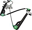 Front, Passenger Side Window Regulator, Power, With One Touch Feature, 6-Prong Connector