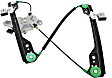 Front, Passenger Side Window Regulator, Power, With One Touch Feature, 6-Prong Connector