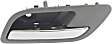 Rear, Passenger Side Gray bezel with chrome lever Interior Door Handle, Without Door Lock Hole