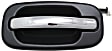 Rear, Driver Side Chrome Lever with Smooth Black Bezel Exterior Door Handle, Without Key Hole