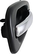 Rear, Driver Side Chrome Lever with Smooth Black Bezel Exterior Door Handle, Without Key Hole