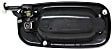 Rear, Driver Side Chrome Lever with Smooth Black Bezel Exterior Door Handle, Without Key Hole
