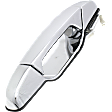 Rear, Passenger Side Chrome Exterior Door Handle, Without Key Hole