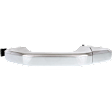 Rear, Driver or Passenger Side Chrome Exterior Door Handle, Without Key Hole, Plastic