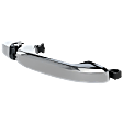 Rear, Driver or Passenger Side Chrome Exterior Door Handle, Without Key Hole, Plastic