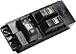 Front Or Rear, Driver Side Window Switch Black 3 Buttons