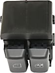 Front, Driver Side Window Switch, Gray, 2-Button